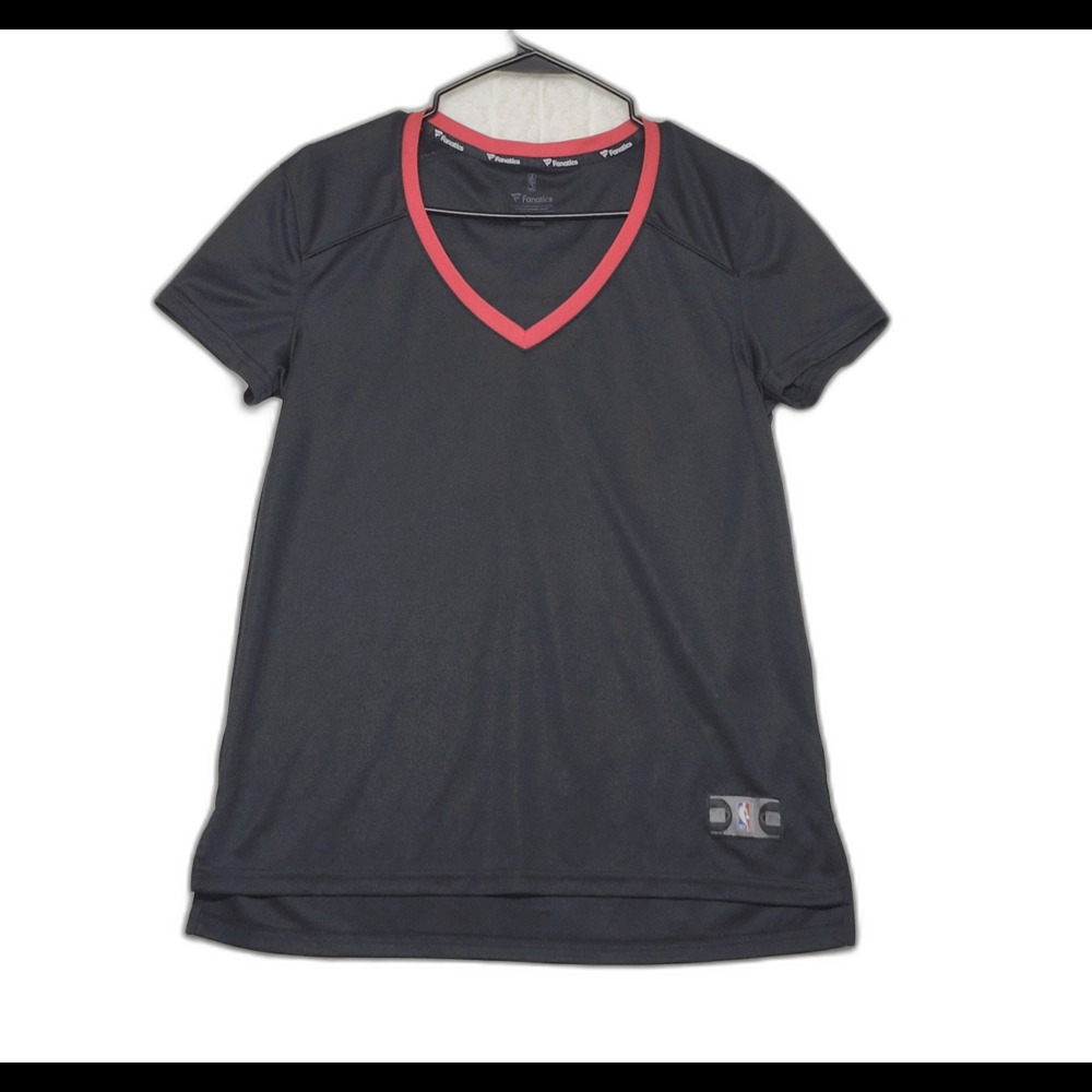 Fanatics NBA Women's Gray V-Neck Short Sleeve T-Shirt Officially Licensed Medium